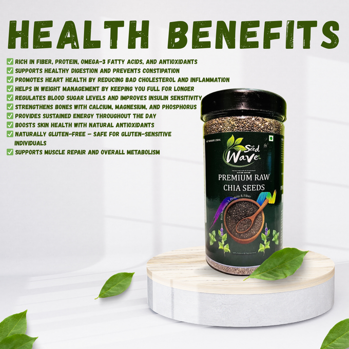 Chia Seeds – 250g | 100% Natural & Raw | High in Omega-3, Protein & Fiber
