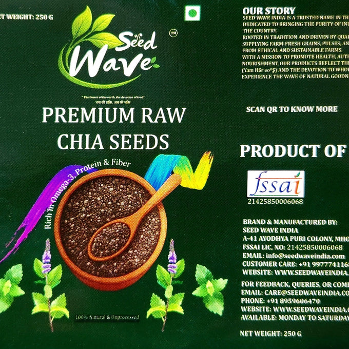 Chia Seeds – 250g | 100% Natural & Raw | High in Omega-3, Protein & Fiber